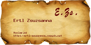 Ertl Zsuzsanna névjegykártya